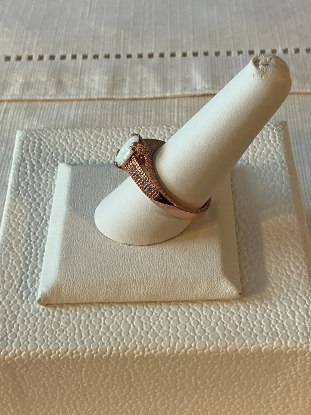 Lab Created Opal Rose Gold Tone Ring